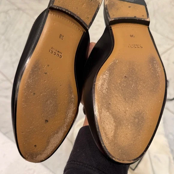 Gucci Tan Leather Insole Slip-On Shoe with Black Trim - Picture 5 of 6